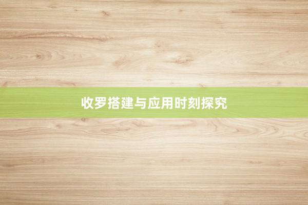 收罗搭建与应用时刻探究