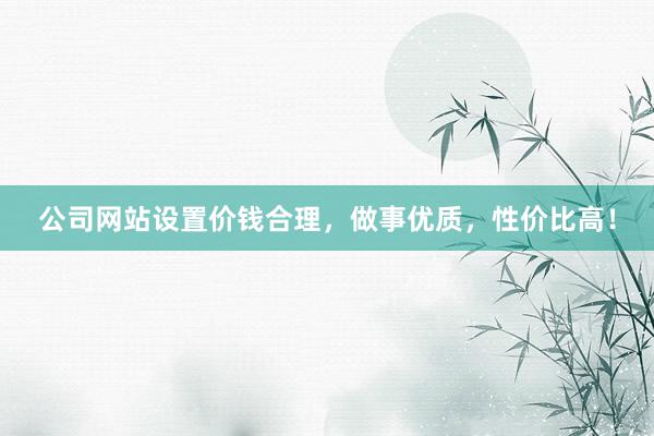 公司网站设置价钱合理，做事优质，性价比高！